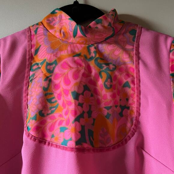 Vintage 60s style shift dress pink size XS - Picture 3 of 5